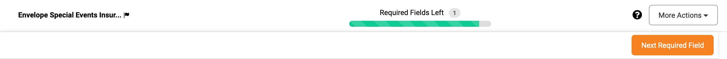 A screenshot of the “Next Required Field” button